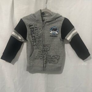 NB New Balance Gray and Black Toddler Zip Hoodie Size 3T